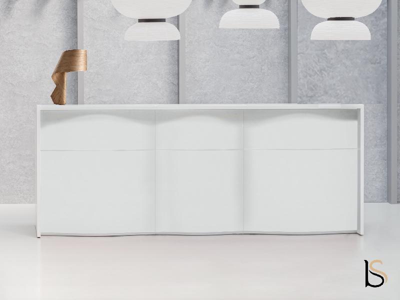 Comptoir d'accueil 3 personnes WAVE - MDD - Blanc brillant, 253_1