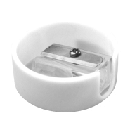 Taille-crayon rond en plastique - Couleur blanc - Poids 4.6 g_1