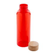 Bouteille en RPET - 500 ml avec couvercle en bambou - Sans BPA - Couleur rouge_1
