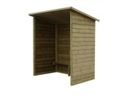 Abri bus 3 m en Bois - sans ou avec Fenêtre - Hauteur 2,10 m - Banc sur toute sa longueur_1