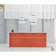Comptoir d'accueil 3 personnes WAVE - MDD - 253, Rouge mat_1