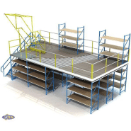 Mezzanine industrielle robuste et esthétique - Plateforme autoportante pour stockage, bureaux et manutention_1