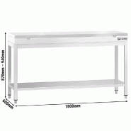 Table inox de découpe avec plan blanc - Profondeur 600 mm | Ggm - 1800_1