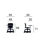Chaise de conférence pratique et fonctionnelle avec tablette idéale pour les écoles et les espaces de formation - DELTA_1