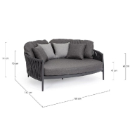Daybed avec accoudoirs Jacinta anthracite WG21 160 x 145 x 91 cm_1