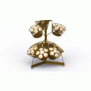 Présentoir mobile - 18 paniers en métal de Ø14cm - Pour cônes à chocolats_1