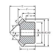 Engrenage conique spiro en acier S45C - HPC - module 2,50 - rapport 1:1_1