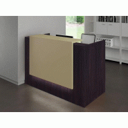 Borne d'accueil compacte Z2, ton bois 1 personne - Officity - 146, Beige, Wengé_0
