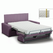 Canapé lit 4 places express - Renatonisi - Velours Lila - Matelas 16 cm - Tête de lit intégrée - 160 cm_1