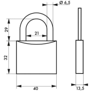 Cadenas type 1 - aluminium massif - 40 mm - couleur bleue - Thirard - garanti 10 ans_1