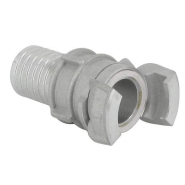 Demi-raccord symétrique avec verrou - DN 20 mm - Embout annelé Ø 25 mm - Alu_1