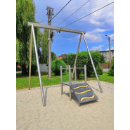 Tyrolienne 20m en acier inoxydable avec plateforme - Conforme EN1176 - Référence BT21008_1
