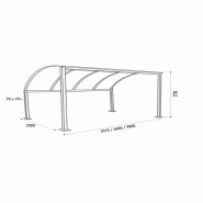 Abri vélo ouvert portici / structure en acier / toiture en polycarbonate / pour 8 vélos_1