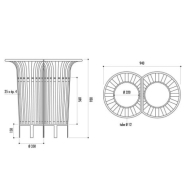 Corbeille Rio 2 Flux - Avec Seau ou Porte-Sac - 55L ou 65L - Structure en Fer Plat - Peinture RAL_1