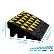 Sku trp2mconf - Rampe de trottoir en caoutchouc recyclé - capacité 15000kg - surface antidérapante et canaux pour câbles_2