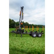 Remorque forestière robuste avec châssis double poutre