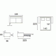 Canapé convertible express OSLO - 140 cm - Matelas 16 cm - Sommier métal - Tissu tweed gris graphite_1