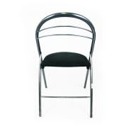 Chaise pliante métallique d'occasion - piétement tube métal chromé - usage professionnel - pratique et résistante_1