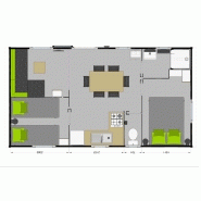 Mobil home bermudes duo modulo / 2 chambres et une salle de bains / 27 m² / 4 à 6 personnes / 7.55 x 4 m