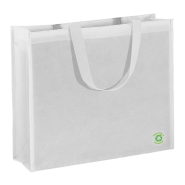 Sac shopping éco - non-woven laminé 100 g/m² - couleur blanche - poids 53,5 g_1