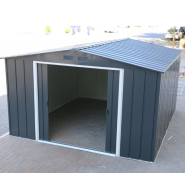 Abri de jardin en métal Duramax Colussus DUAE1012PR - 11,69m² - Parois hautes anthracite - Avec kit d'ancrage_1