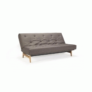 Canapé convertible design Aslak - Innovation Living - Lit capitonné 140x200 cm - Tissu Flashtex Dark Grey_1