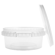 Pot rond transparent avec couvercle inviolable 300cc D11,8x5cm - par 374_1