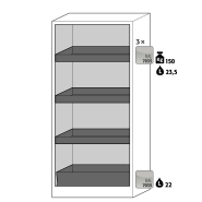 Armoire de sécurité Q-CLASSIC-30 - modèle Q30.195.086.FU.WDASR - réf 37581-061-37607 - stockage de substances inflammables certifié NF EN 14470-1_1