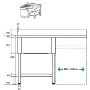 Plonge avec passage lave-vaisselle 1m20_1
