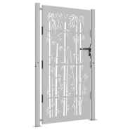 Vidaxl portail de jardin 105x205 cm acier corten design de bambou 153243_1