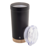 Mug thermos - Isotherme double paroi en acier inoxydable recyclé - Base en bambou - 600 ml_1