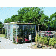 Abri vélo fermé 5-lock-green  / structure en acier / bardage en verre securit_1