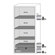 Armoire de sécurité S-CLASSIC-90 modèle S90.196.090 - Réf 30204-002-30212 - Type 90 pour substances dangereuses inflammables - Dimensions 896x616x1968 mm_1