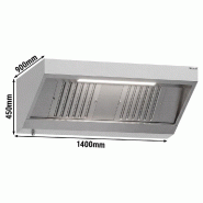 Hotte murale inox statique 1m80 avec filtre et éclairage | Profondeur 900 mm_1