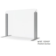 Cloison de protection en verre Sécurit® VIALUX® - Réversible accueil et bureau - Verre trempé 4 mm_1