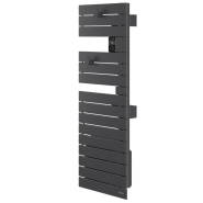 Sèche-serviettes connecté Nefertiti étroit mât gauche 500W graphite - Atlantic - 850648_1