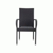 Chaise de jardin margarita rotin synthétique noir – MTF – empilable – 3exn0028_1