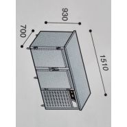 Meuble réfrigéré positif actif démontable - tout inox - 2 portes - dimensions 1510x700x930/1030 mm_1