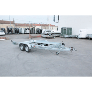 Remorque porte voiture 2000 kg avec vérins à gaz et rampes de chargement galvanisées