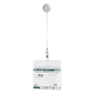 Porte-badges en plastique - bouton pression, cordelette télescopique et clip métal - compatible pochette réf AP761597_1