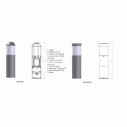 Borne lumineuse d'éclairage public - électrique SAM 600 - HID / halogène / fluorescente - 23 à 100 W - aluminium anodisé - hauteur 0,6 m_1