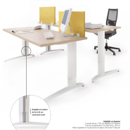 Bureau open space moderne avec pieds réglables en hauteur - Gamme Prem's Columbia - Plateau personnalisable_1