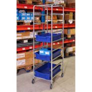 Chariot porte-bacs électro-galvanisé Manuest - pour 8 caisses normes européennes, charge 150kg_1