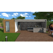 Container Pool House de 20m², composée d'une alimentation et évacuation d'eau dans la pièce ouverte - NOUMEA_1