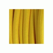 Fil électrique tissé jaune vintage - Look rétro en tissu - Section 0,75mm - Vendu au mètre_1