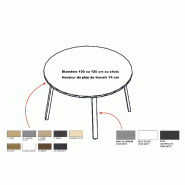 Petite table de réunion ronde - MDD. - Argent Ral 9006, 100, Anthracite_1
