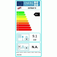 Poêle à granulés Estray 9 - étanche, électronique, 9,1 kW - Habillage acier noir, sortie concentrique_1