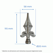 Pointe Ø20mm - H.115 x L.58mm_1