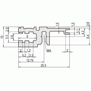 Rail horizontal SCHROFF, avant, type L-OD, léger, sans lèvre, 84 CV_1