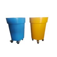 Bac à fleurs en polyester armé de fibre de verre - coloris au choix - hauteur 65 cm sur roulettes